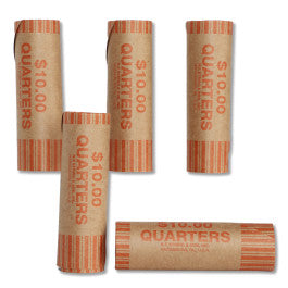 Nested Preformed Coin Wrappers, Quarter, Orange (1000 Per Box)-Office Supplies & Currency Counters