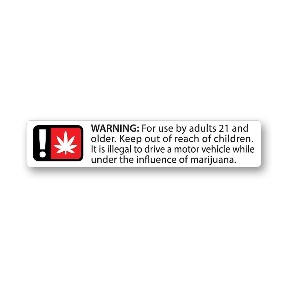 Oklahoma THC Marijuana Warning Labels - Keep Away From Kids and Pets