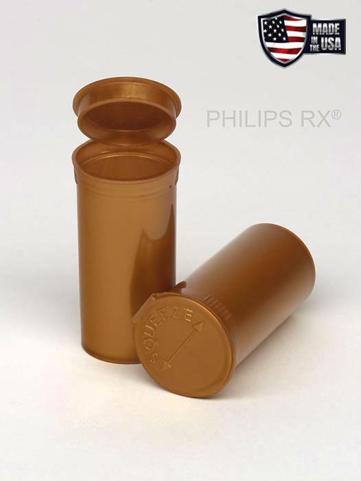 Philips RX 13 Dram Pop Top Vial - 1 Gram - Child Resistant - Gold - Opaque (315 Count)-Pop Top Vials