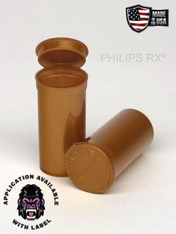 Philips RX 13 Dram Pop Top Vial - 1 Gram - Child Resistant - Gold - Opaque (315 Count)-Pop Top Vials