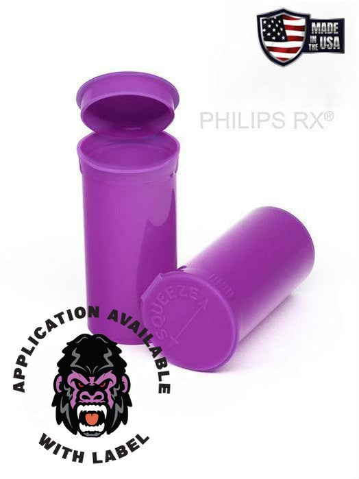 Philips RX 13 Dram Pop Top Vial - 1 Gram - Child Resistant - Grape - Opaque (315 Count)-Pop Top Vials