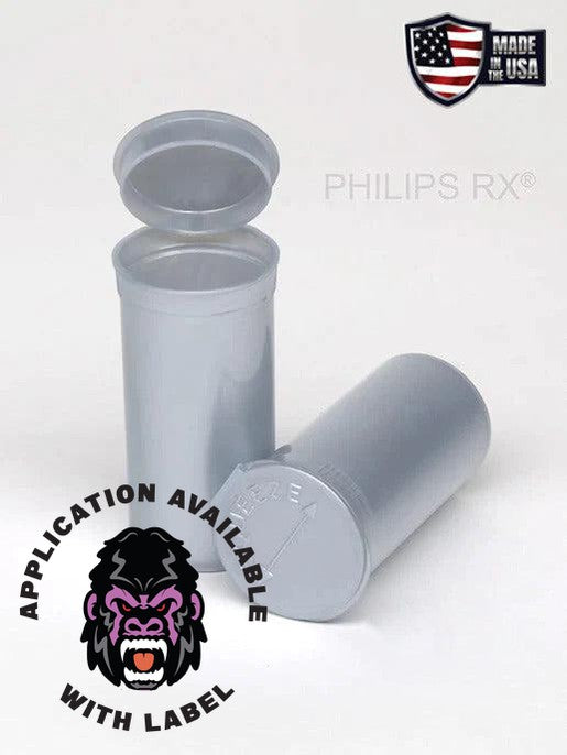 Philips RX 13 Dram Pop Top Vial - 1 Gram - Child Resistant - Silver - Opaque (315 Count)-Pop Top Vials