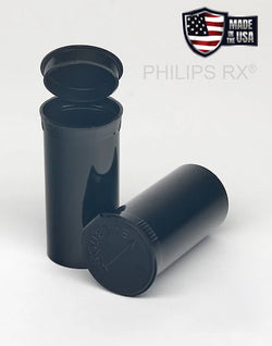 Philips RX 13 Dram Pop Top Vial - Child Resistant - Black - Opaque (315 Count)-Pop Top Vials