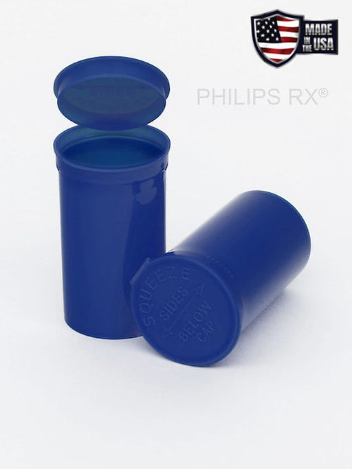 Philips RX 19 Dram Pop Top Vial - 1/8 Oz - Child Resistant - Opaque Blueberry - Pallet (16200 Count)-Pop Top Vials