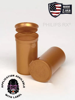 Philips RX 19 Dram Pop Top Vial - 1/8 Oz - Child Resistant - Opaque Gold - (225 Count)-Pop Top Vials