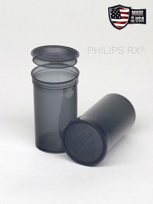 Philips RX 19 Dram Pop Top Vial - 1/8 Oz - Child Resistant - Smoke - Translucent (225 Count)-Pop Top Vials