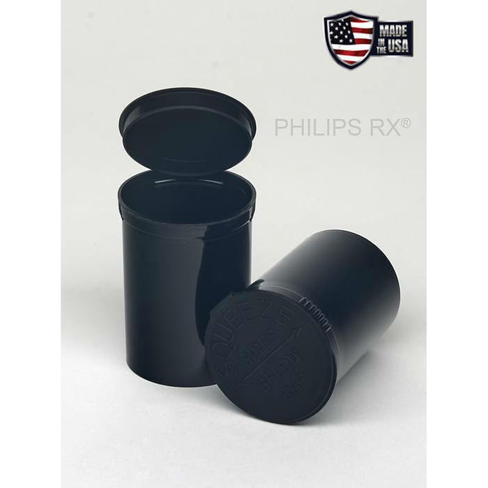 Philips RX 30 Dram Pop Top Vial - 1/4 Oz - Child Resistant - Black - Opaque (150 Count)-Pop Top Vials