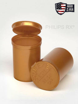 Philips RX 30 Dram Pop Top Vial - 1/4 Oz - Child Resistant - Gold - Opaque (150 Count)-Pop Top Vials