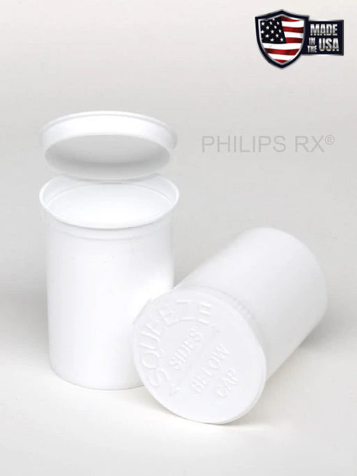 Philips RX 30 Dram Pop Top Vial - 1/4 Oz - Child Resistant - Opaque White - (150 Count)-Pop Top Vials