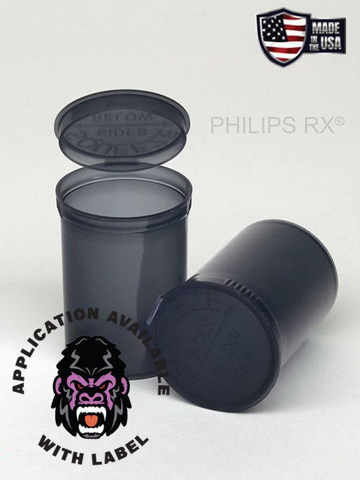 Philips RX 30 Dram Pop Top Vial - 1/4 Oz - Child Resistant - Smoke - Translucent (150 Count)-Pop Top Vials