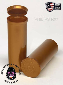 Philips RX 60 Dram Pop Top Vial - 1/2 Oz - Child Resistant - Gold - Opaque (75 Count)-Pop Top Vials