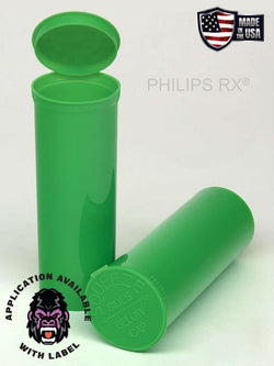 Philips RX 60 Dram Pop Top Vial - 1/2 Oz - Child Resistant - Lime Green - Opaque (75 Count)-Pop Top Vials
