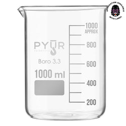 Pyur Glass Concentrate Beaker Low Form with Spout and Graduations - 1000ml - (1 Count)-Hydroponics