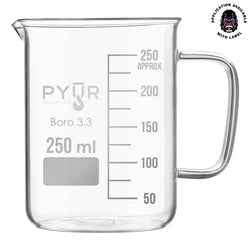 Pyur Glass Concentrate Beaker Low Form with Spout and Graduations with Handle - 250ml - (1 Count)-Hydroponics
