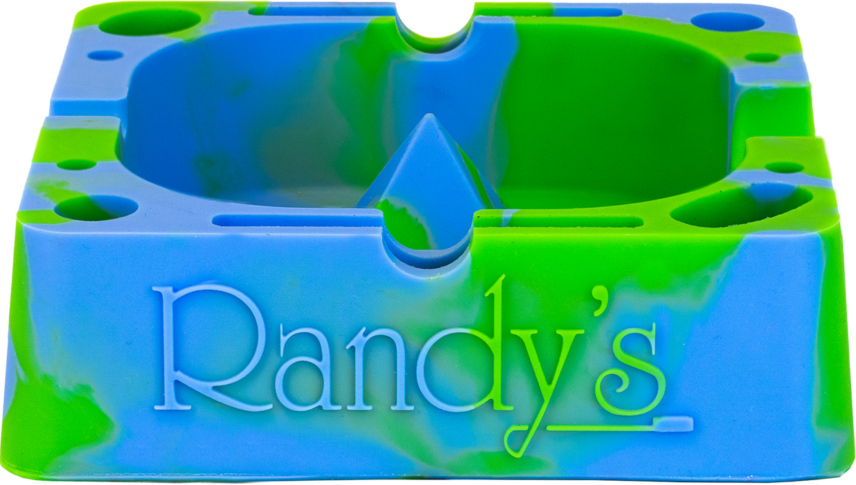 Randy's 7" Square Silicone Ashtray Display - Assorted Colors - (6 Count Display)-Rolling Trays and Accessories