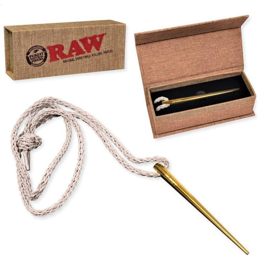 RAW Authentic Gold Poker With Hemp Rope - (1 Count)-Rolling Trays and Accessories