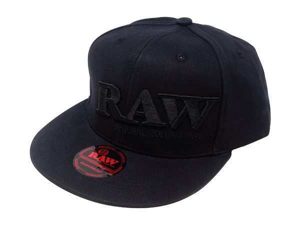 RAW Authentic Hat Black on Black Flat Brim Flex Fit Hat - (Various Sizes) - (1CT, 3CT OR 6 Count)-Novelty, Hats & Clothing