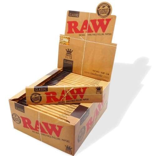 RAW Authentic King Size Slim Classic (50 Count)-Papers and Cones