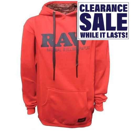 RAW Authentic Logo hoodie - Red - Various Sizes - (1 Count)-Novelty, Hats & Clothing