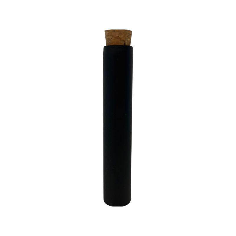 SAMPLE of 120mm Matte Black Opaque Glass Blunt Tube w/ Wood Cork — MJ