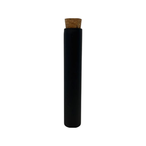 SAMPLE of 120mm Matte Black Opaque Glass Blunt Tube w/ Wood Cork - (1 Count SAMPLE)-Joint Tubes & Blunt Tubes