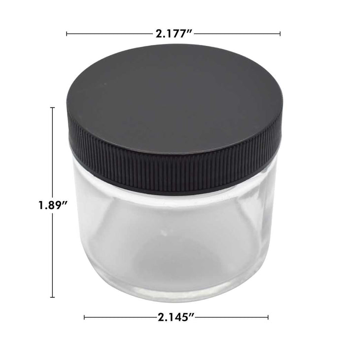 SAMPLE of 2 oz Glass Straight Sided Round Jar - Black Or White - (1 Count SAMPLE)-Glass Jars
