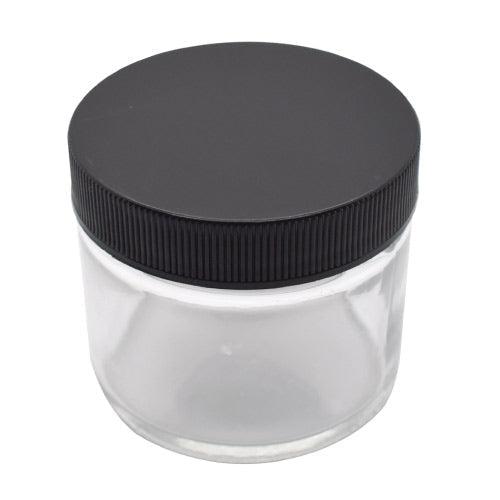 Clear Straight-Sided Glass Jars - 6 oz, White Plastic Cap