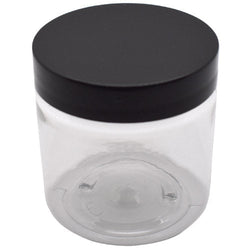 SAMPLE of 4 oz Clear Pet Plastic Single Wall Jar - Black Or White - (1 Count SAMPLE)-Glass Jars