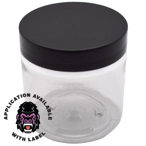 SAMPLE of 4 oz Clear Pet Plastic Single Wall Jar - Black Or White - (1 Count SAMPLE)-Glass Jars