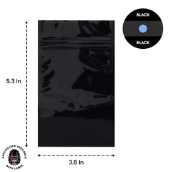 SAMPLE of Mylar Bag Opaque Black 1/8 Oz - 3.5 Grams - (1 Count SAMPLE)-MYLAR SMELL PROOF BAGS