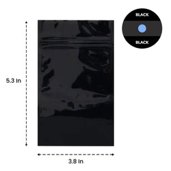 SAMPLE of Mylar Bag Opaque Black 1/8 Oz - 3.5 Grams - (1 Count SAMPLE)-MYLAR SMELL PROOF BAGS