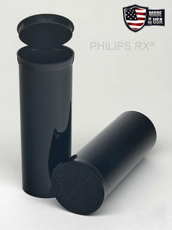 SAMPLE of Pop Top Vial - Philips 60 Dram - 1/2 Oz - Child Resistant - Black - Opaque - (1 Count SAMPLE)-Pop Top Vials