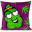 Throw Pillow - Marijuana Nugs and Green Leaves Cartoon on Purple-Novelty, Hats & Clothing