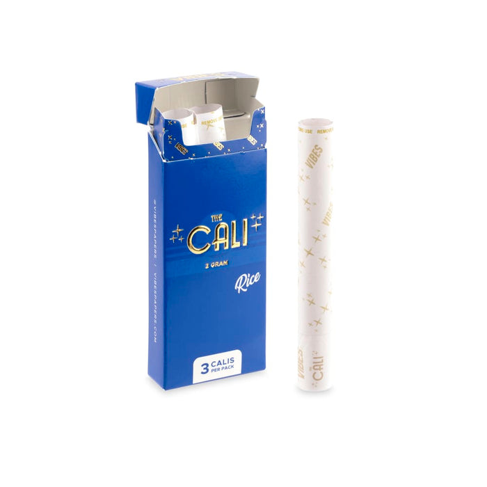 Vibes - The Cali - Rice 2 Gram Cylindrical Shape Paper - 3 Per Pack - (8 Count Per Display)-Papers and Cones