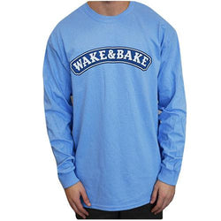 Wake and Bake Long Sleeve Carolina Blue T Shirt - Various Sizes - (1 Count or 3 Count)-Novelty, Hats & Clothing