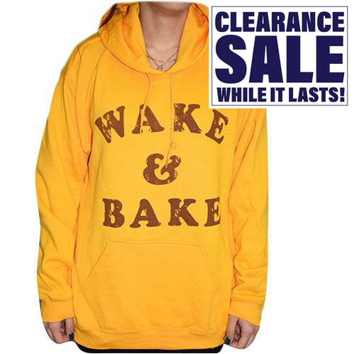 Wake & Bake - Gold Hoodie - Various Sizes - (1 Count)-Novelty, Hats & Clothing