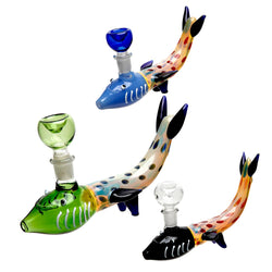 4 Frit Heavy Artistic Striped & Bumpy Glass Pipe - Color May Vary - ( — MJ  Wholesale