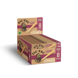 Zig-Zag 70's Unbleached Cones 18 Per Pack - (8 Count Per Display)-Papers and Cones