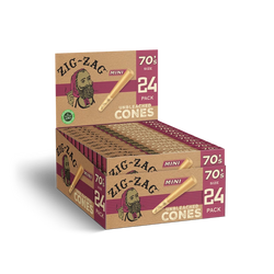 Zig-Zag 70's Unbleached Cones 24 Per Pack - (12 Count Per Display)-Papers and Cones