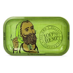 Zig-Zag Hemp Green Small Rolling Tray-Rolling Trays and Accessories