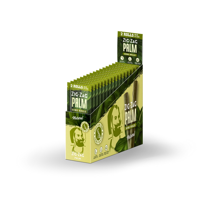 Zig-Zag King Size Palm Rolls - Natural - (Various Count Packs - 10 Packs Per Display)-Papers and Cones