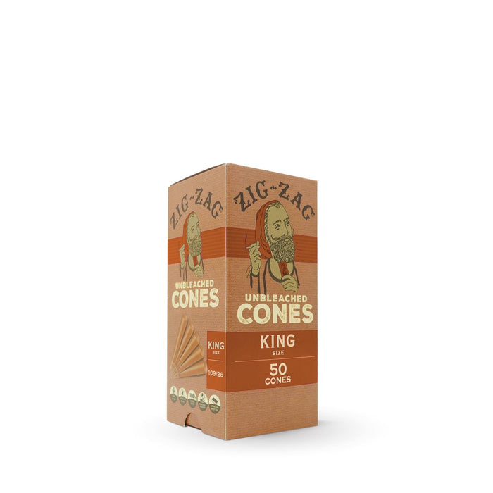Zig-Zag King Sized Mini Bulk Unbleached Cones - 50 Per Box - (1 Count)-Papers and Cones