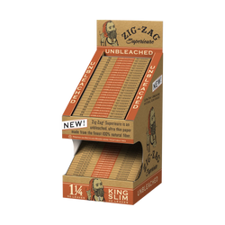 Zig-Zag Unbleached Paper Display - 1 1/4 & King Slim (48 Pack)-Papers and Cones