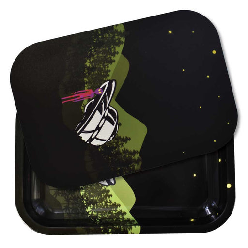 Zooted Brandz Area 420 Alien Metal Tray w/ Magnetic Lid - (1, 5 OR 10 Count)-Rolling Trays and Accessories