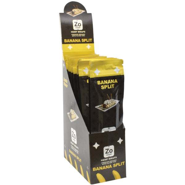 Zooted Brandz - Banana Split Flavored Hemp Wraps - 2 Wraps Per Pack - (25 Pack Display)-Papers and Cones