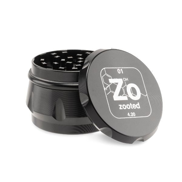 Zooted Premium 4 Piece Grinder 63mm - Black (1 Count, 5 Count OR