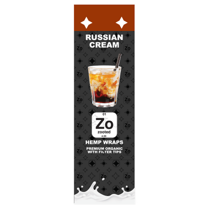 Zooted Russian Cream Flavored Hemp Wraps - 2 Wraps Per Pack - (25 Pack MJ Wholesale Zooted Russian Cream Flavored Hemp Wraps - 2 Wraps Per Pack - (25 Pack MJ Wholesale