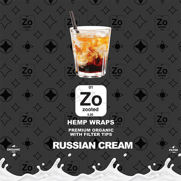 Zooted Russian Cream Flavored Hemp Wraps - 2 Wraps Per Pack - (25 Pack MJ Wholesale Zooted Russian Cream Flavored Hemp Wraps - 2 Wraps Per Pack - (25 Pack MJ Wholesale