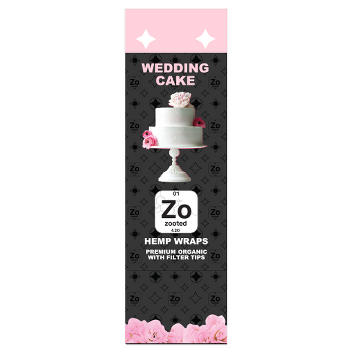 Zooted Brandz - Wedding Cake Flavored Hemp Wraps - 2 Wraps Per Pack - (25 Pack Display)-Papers and Cones
