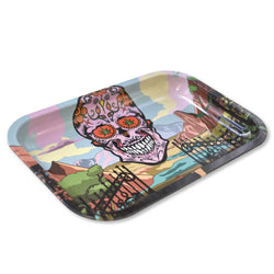 Zooted Brandz ZootedLand Skully Planet Metal Tray w/ Magnetic Lid - (1, 5 OR 10 Count)-Rolling Trays and Accessories